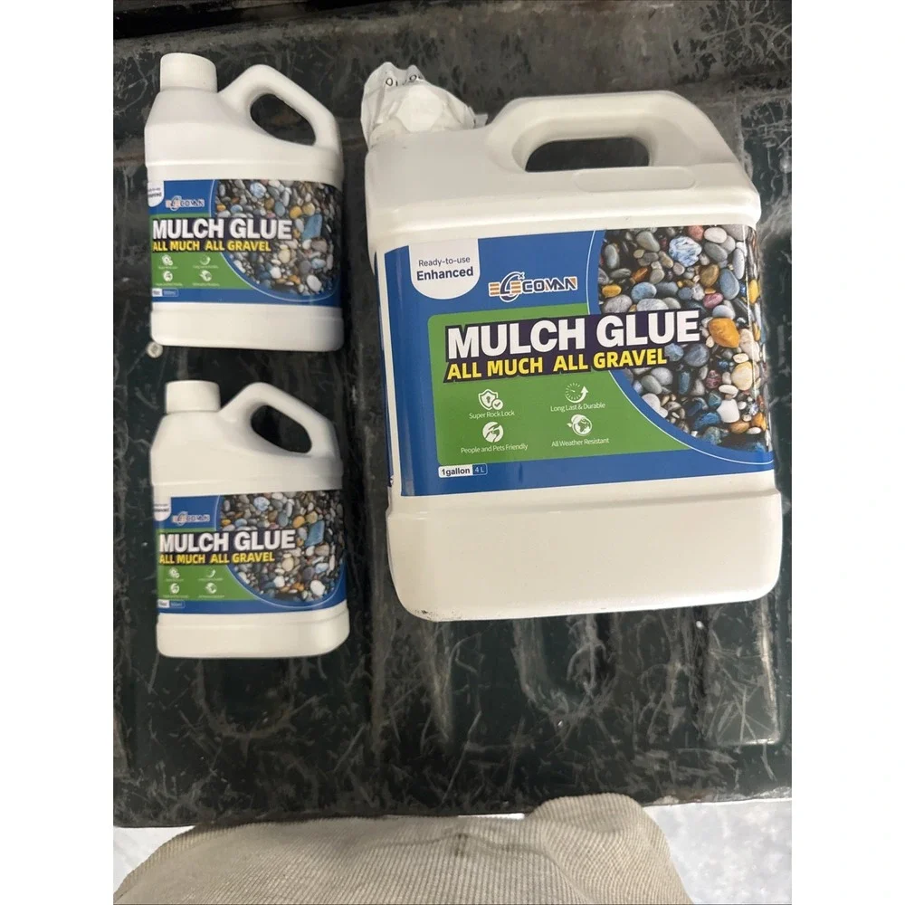 Enhanced Mulch Glue Gravel Rock Landscape 1 Gallon-2 16oz Hold Safe For Flowers